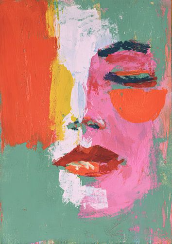 Abstract gezicht in heldere kleuren