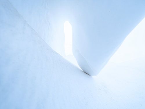 Snow dunes form beautiful abstract shapes in Lauwersmeer National Park.