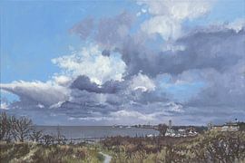 Terschelling met wolkenpartijen en de brandaris op de achtergrond van Yuri Sung