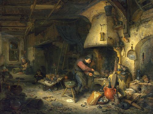 Een alchemist, Adriaen van Ostade