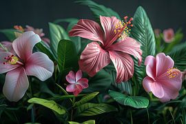 bloemenkunst aan de muur