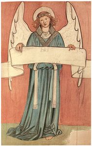 William Morris – Angel with Scroll (cartoon for decorative painting)