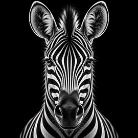 Zebra in Monochrome – Black and White Elegance by Elisabeth Rozenberg