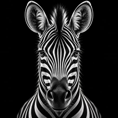 Zebra in Monochroom - Zwart-Witte Elegantie
