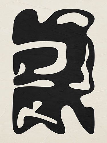 Organic abstract art - black and white