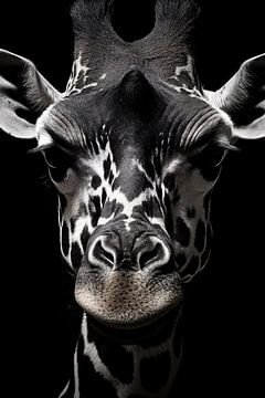 Animal portrait in black and white minimalist art photography