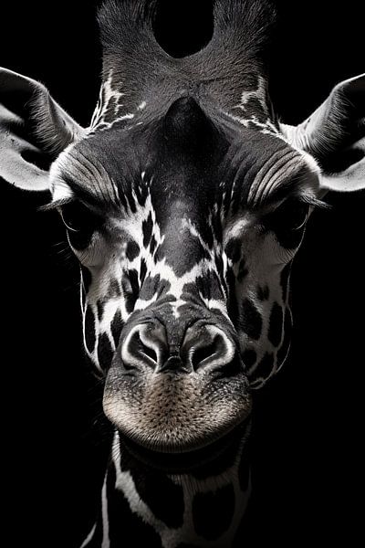 Portrait d'animal en noir et blanc photographie d'art minimaliste par Thilo Wagner