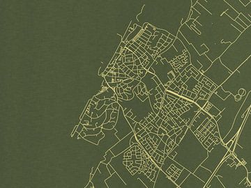 Kaart van Noordwijk in Groen Goud van Map Art Studio