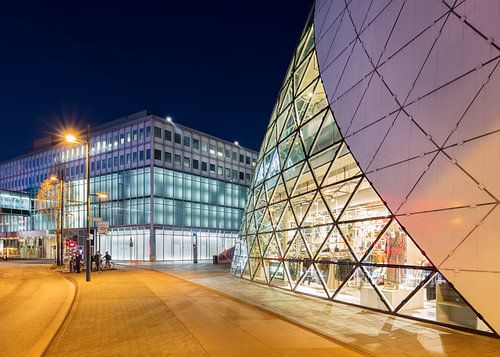 Iconic Blob Building Eindhoven city center at twilight 3