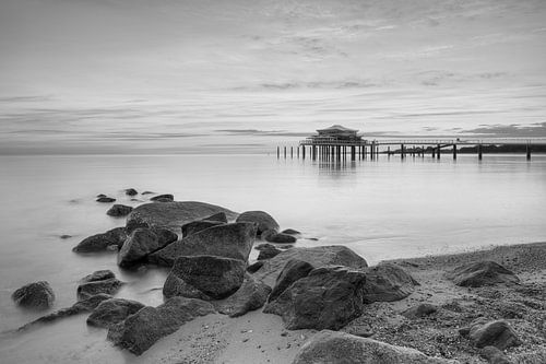 Timmendorfer Strand schwarz-weiß