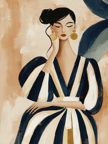 A serene, modern portrait in a bohemian style by Carla Van Iersel