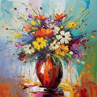 Bloemen Schilderij | Abstract Schilderij | Kleurrijk Schilderij
