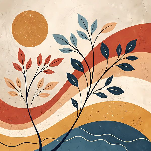 Coucher de soleil botanique boho par Artistic