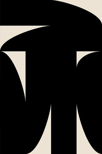 Zwarte Vormen Retro Minimalistische Kunst III