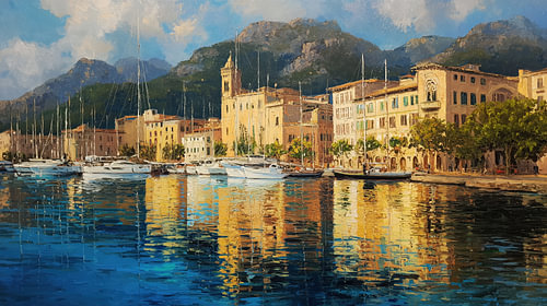 Mallorca spanje oude stad abstract panorama