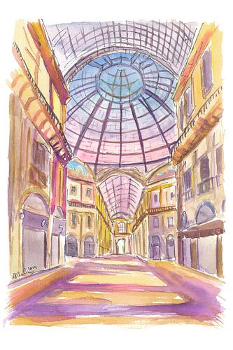 Milan Italy Landmark View of the Galleria Vittorio Emanuele II