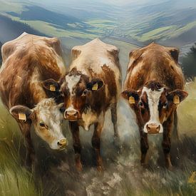 Cows on the mountains by Marjolein Deelen
