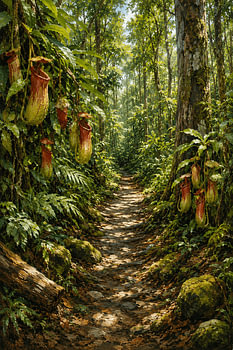 Pitcher Plant Forest Path – Lore Lindu National Park, Central Sulawesi, Indonesia