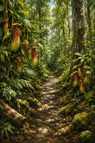 Waldweg der Kannenpflanzen – Lore-Lindu-Nationalpark, Zentral-Sulawesi, Indonesien