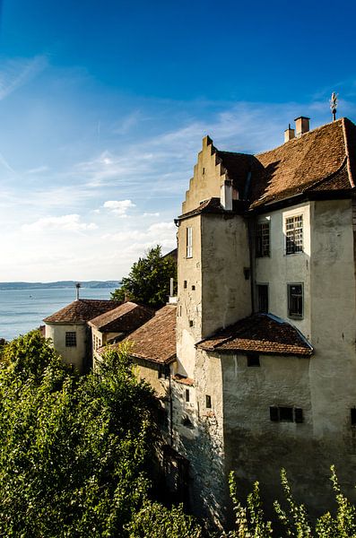 facade castle Meerrsburg in Meersburg with view to Lake Constance Germany by Dieter Walther