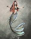 Digitale Kunst - Meerjungfrau mit roten Haaren von Emiel de Lange Miniaturansicht