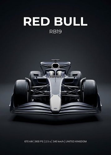 Red Bull RB19 Formule 1-raceauto, vooraanzicht, studiofoto