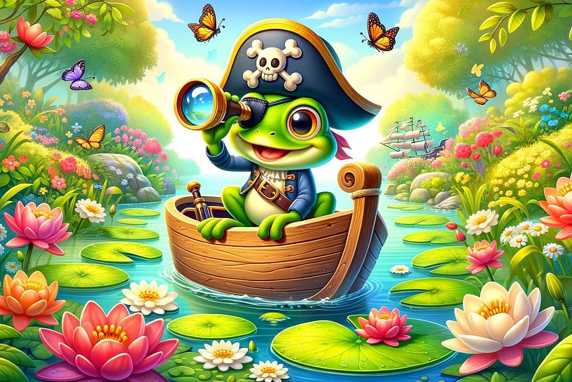Adventurous journey of a frog pirate in a blaze of colour by artefacti