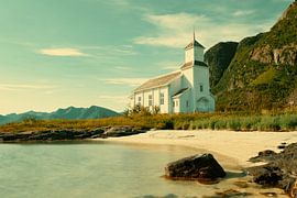 Norway lofoten white Church by Shorty's adventure