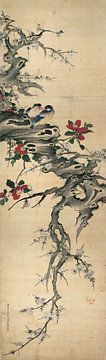 Chen Mei,Camellia en vogels, Chinese vogels en bloemen Schilderi