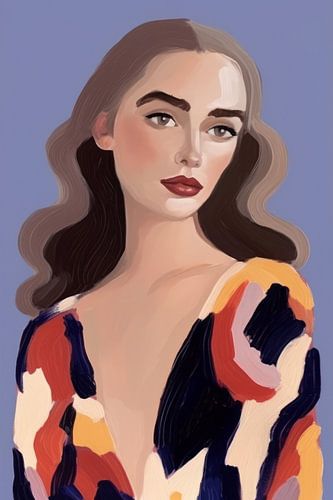 Modern en kleurrijk portret