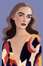 Modern en kleurrijk portret van Carla Van Iersel thumbnail