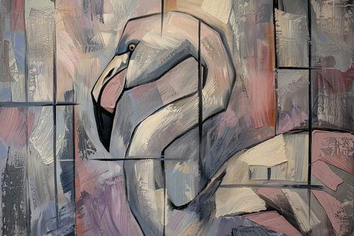 Abstracte flamingo