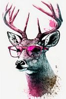 Cerf cool avec lunettes de soleil roses