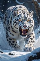 SNOWFURY: Léopard des Neiges dans la Tempête des Montagnes