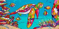 Sea turtle underwater by Happy Paintings thumbnail