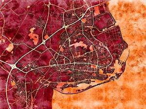 Karte von Wilhelmshaven im stil 'Amber Autumn'
