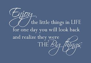 Tekst Enjoy the little things - Blauw van Sandra Hazes