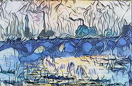 Abstract Waterloo Bridge by Claude Monet by Classics Remastered.nl