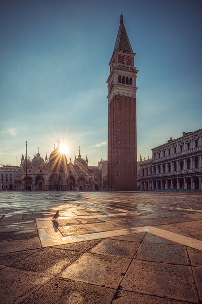 Venedig Sonnenaufgang am Markusplatz von Jean Claude Castor