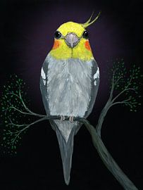 Een portret van een valkparkiet van Bianca Wisseloo