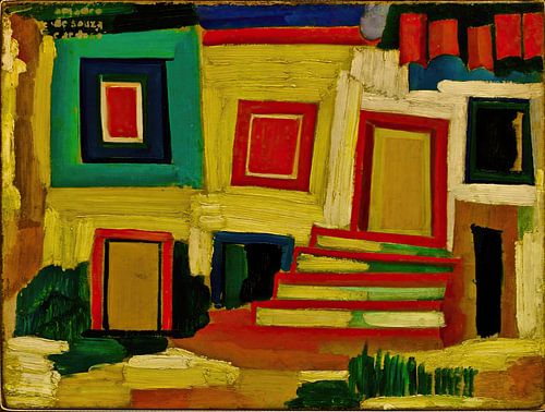 Het kleine heldere huis - Landschap (1915) door Amadeo de Souza-Cardoso