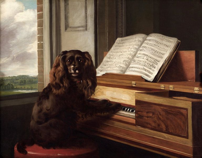 Philip Reinagle~Portrait of an extraordinary musical dog by finemasterpiece