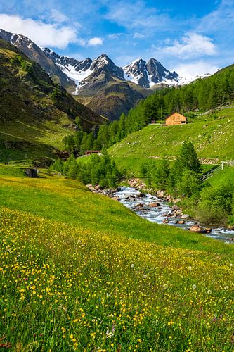 Alpien berglandschap langs de Timmelsjoch weg