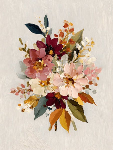 Zacht Bloemenboeket in Roze en Groen van Gypsy Galleria
