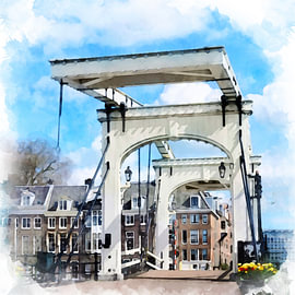 Magere Brug, Amsterdam, Nordholland. von Danny de Klerk