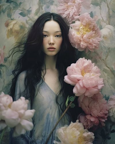 Modern portret "Pioenrozen"