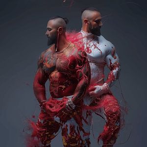 Paarungstanz von 2 Bodybuildern