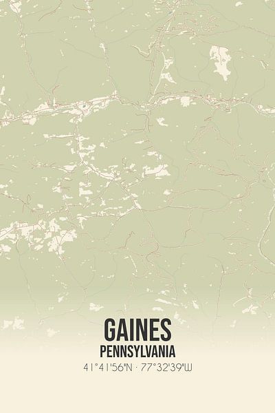 Vintage map of Gaines (Pennsylvania), USA. by Prints of Place