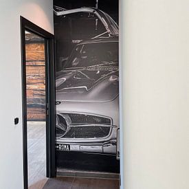 Klantfoto: Mercedes 300 SL Coupé in zwart en wit van Tilo Grellmann, als naadloos behang