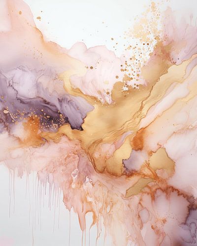 Modern und abstrakt in Rosa und Gold